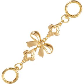 Yuanchu Gold Bow Bag Extender Chains, Metal Purse Strap Extenders Chain Replacement Accessories Coquette Aesthetic Decoration for Handbags Purses Wallet Bags Keychain Charms Women Cute Accessories
