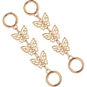 2Pcs Butterfly Bag Extender Chain, Metal Purse Strap Extenders Handbags Chain Strap Replacement Extension Purse Bag Making Supplies for Handbags Purses