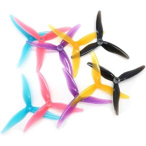 10Pairs Gemfan Hurricane 51477 3-Paddle Propeller Props 5.1inch Props with 5mm Hole for 2206-2407 Motor FPV Racing Drone