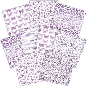 Paper House Productions 12" x 12" 9-Sheet Decorative Double Sided Paper Pack for Scrapbooking and Crafts - Orchid Palette