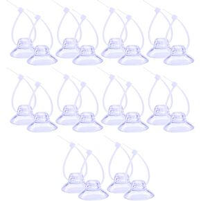20PCS Aquarium Suction Cups with 20PCS Adjustable Cable Ties for Plants, Planter, Binding Moss Shrimp Nest, Fish Tank Suction Cups