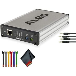 Algo 8301 IP Paging Adapter & Bell Scheduler for Integrating Lgeacy Analog Amilifiers PoE Bundle with 2X Auxilary Cables, Cable Ties, 6th Avenue Fiber Cloth