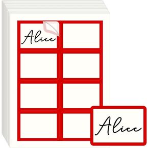 Printable Sticker Label,3.5" x 2.25"Labels for Laser/Inkjet Printer,200 Pcs Mailing/Address/Name Labels,8.5" x 11 "Computer Paper Sticker Printer Paper (Red)