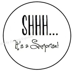 1.5" Inch Shhh It's A Surprise Stickers - It's A Surprise Stickers - Surprise Stickers for Envelope Seals Labels - D #AA61RK (30 Pcs)