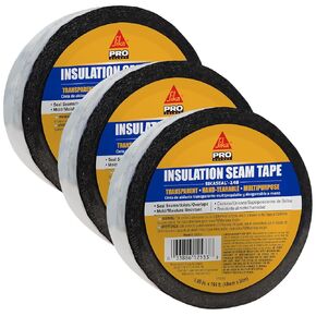 SIKA SikaSeal-148 Insulation Seam Tape - Clear, Multipurpose, Hand-Tearable Acrylic Adhesive - Indoor/Outdoor Use, UV Resistant, Moisture & Mold Resistant, 2-in x 164 ft