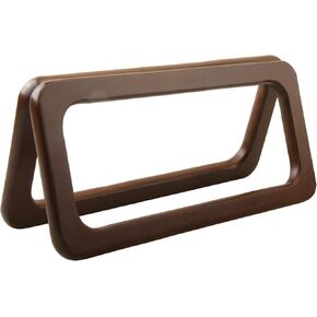 4 Packs Rectangle Wood Handbag Purse Handles for Bag Making Purse Making Handle Replacement (Brown)