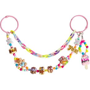 QTMY Beaded Chain Bag Charms for Bogg Bag Accessories Rubber Beach Bag, Boho Purse Charms,1023