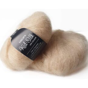 Mohair and Silk Yarn Drops Kid-Silk, 0 or Lace, 2 Ply, 0.9 oz 230 Yards per Ball (19 Dark Green)