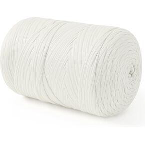 T Shirt Yarn, 260 Yards T-Shirt Crochet Yarn 28.2oz/800g Elastic Hand Knitting Tshirt Yarn for Crocheting Bags Baskets Cushion Home Decor DIY Crafts (Cream)
