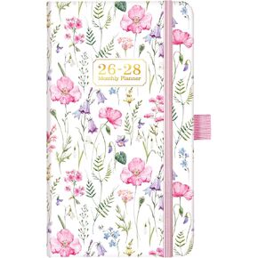 Pocket Calendar 2026-2028 - 3 Year Monthly Planner 2026-2028, January 2026 - December 2028, 6.4" x 3.8", Pocket planner 2026-2028 with Elastic Closure