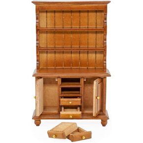 Odoria 1/12 Miniature Cabinet Cupboard Hutch Dollhouse Furniture Association ، White