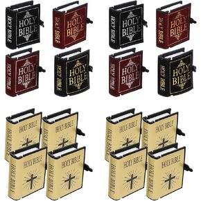 LOGOFUN 24pcs Mini Bible Pocket Book 1:12 Scale Miniatures Dollhouse Books Tiny Books for Dollhouse Bookshelf Library Furniture Accessories