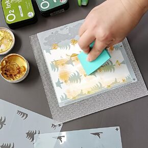 Alinacutle 1PC 7"X7" Multi-Use Non-Slip Sticky Mats Fit in Original-Size Stamp Positioning Tool,Aligning Tape-Free Stenciling Ink Blending,Photopolymer Mat for Centering&Tracing DIY Art