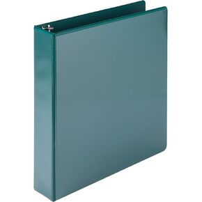 Samsill Economy 1.5 Inch 3 Ring Binder, Made in The USA, Round Ring Binder, Non-Stick Customizable Cover, Green (‎18504)