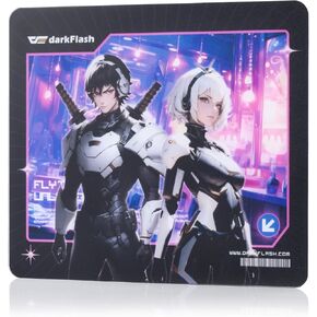 darkFlash Glass Mouse Pad 11.8×10.2 Inch, Ultra-Smooth Tempered Surface, Precision Tracking, Anti-Slip Rubber Base, Durable Etched Finish, Ideal for Gaming & Work(DMP300)