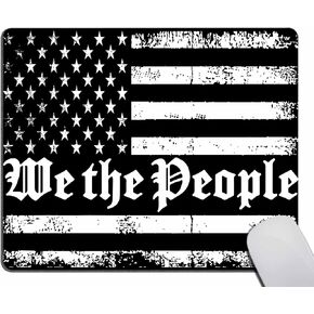 Mouse Pad, Patriotic We The People Tattered USA Flag Mouse Pad, Mousepad Rectangle Customized Mouse Pads with Designs Non-Slip Rubber Smooth MousePads for Computer Laptop 9.5"x7.9"x0.12" Inch in Saudi Arabia