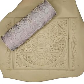 4-Inch Clay Texture Roller, Patterned Rolling Pin for Clay, Polymer Clay Embossing Tool, Flower & Bird Ceramic Printing Roller for Pottery & DIY Crafts (bird)