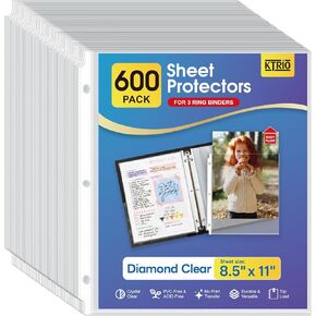 KTRIO Clear Sheet Protectors 8.5 x 11 in Page Protectors for 3 Ring Binder, Plastic Sleeves for Binders, Top Loading Paper Protector Letter Size, 120 Pack in Kuwait