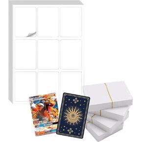 243 Printable Label Stickers & 216 Blank Playing Cards - DIY Sports Cards, Board Game Research, 4 Decks of Cards - Custom Blank Trading & Playing Cards