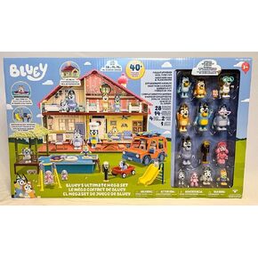 Bluey New 2023 Ultimate Mega Set | 40 Piece 4 Sets in one mega playset | Complete & Extended Heeler Family & Friends 14 Character Figures