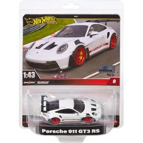 Hot Wheels Premium 1:43rd Scale Vehicle, Porsche 911 GT3 RS Officially Licensed Replica Die-Cast Car for Adult Collectors with Real Riders Tires
