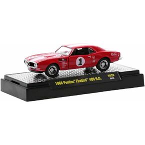 M2 1968 Pontiac Firebird 400 H.O. #1 Carousel Red with White Stripes Holley Limited Edition to 5500 Pieces Worldwide 1/64 Diecast Model Car Machines 31500-HS26