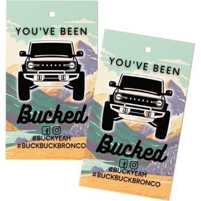 You Have Been Bucked Hang Tag with Summer Mountains,Buck Buck Bronco,30 Pack,2x3.5" inches Business Sized Card,Buck Yeah Bronco Tag Attach To Bronco Horse Figurine,#BuckBuckBronco #BuckYeah