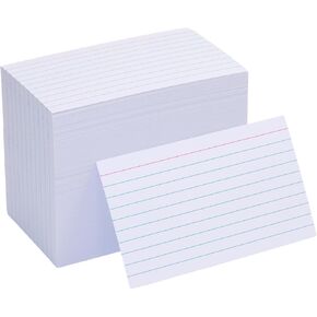 Extra Heavyweight 4x6 Inch Ruled Index Cards, Made of 92lb Weight Thick Paper Ruled Notecards, Double Sided Thick Flash Cards for Note-Taking, Studying, Ideal for School, Home and Office - 100 Count