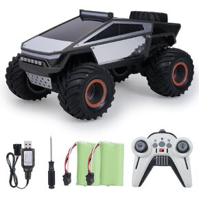 RC Cybertruck Remote Control Car, 1:12 Scale RC Cars for Kids, 2.4GHz All Terrain Off Road RC Pickup Truck with Lights, Music and 2 Batteries, Christmas Birthday Gift for Boys Girls
