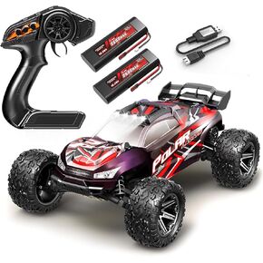 1:8 Fast RC Cars for Adults, 45KM/H High Speed Off-Road Remote Control Truck, 2.4GHz All Terrain RC Car with LED Lights, 2 Rechargeable 2600mAh Batteries, Waterproof, Gift for Men Kids