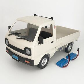 WPL D12 RC Kei Truck 1/10 Scale RC Car Off Road Pickup Remote Control Drift Car RTR 2.4GHz Rear Wheel Drive 260 Motor Proportional Throttle Steering Hobby Toy Vehicle Adult 2 Batteries