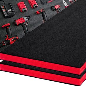 Tool Box Foam, 2Pack 54x22x2 inch, Foam Inserts for Cases, Polyethylene Storage Sheets for Toolbox Hard Case, Tool Shadow Insert, Kaizen Organizer Sheet
