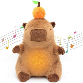 IUTOYYE Capybara Breathing Stuffed Animal Plush with Breathing Motion and Light Anxiety Relief Sleeping Soothing Companion Gift for Adults Kids (Modern)