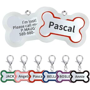 Personalized Pet Id Tags Dog Tag Silencer Glow in The Dark Custom Dog or Cat Name Tag Stainless Steel Deep Engraved Front and Back Pets Gift