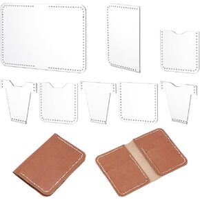 PLIGREAT 8 Pcs Acrylic Wallet Template Set, Leather Accessory Template for DIY Crafting Projects