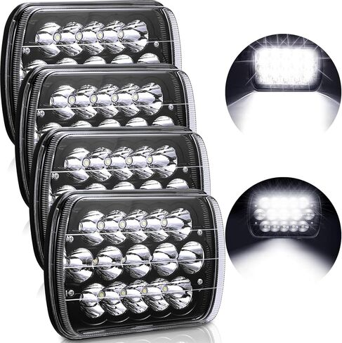 4 Pcs Rectangle LED Headlights H6054 5 x 7 7 x 6 Led Headlights Headlamp Sealed Beam Led Headlamp for Trucks Van Express Car in Saudi Arabia
