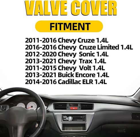 Upgrade Aluminum Valve Covers Compatible With 2011-2019 Chevy Cruze Sonic Volt Trax Buick Encore Cadillac ELR 1.4L Turbo Replace 55573746 25198498 264-968 in Kuwait