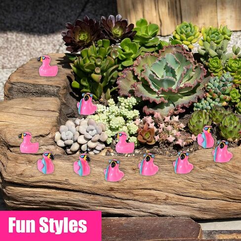 50pcs Mini Flamingo Resin Ducks, Summer Swim Rings Bikinis Sunglasses Surfboards Small Little Flamingo Miniatures Tiny Resin Animals Figures for Dollhouse Garden Landscape Decor DIY Crafts (Style 4) in Kuwait