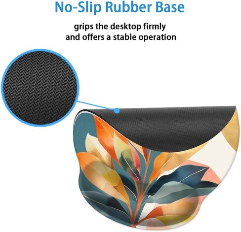 Ergonomic Mouse Pad with Memory Foam Wrist Rest Support Design,Relieve Wrist Pain Mousepad,Non-Slip Base for Laptop,Computer,Office Desk Accessories,Carpal Tunnel,Retro Floral in Kuwait