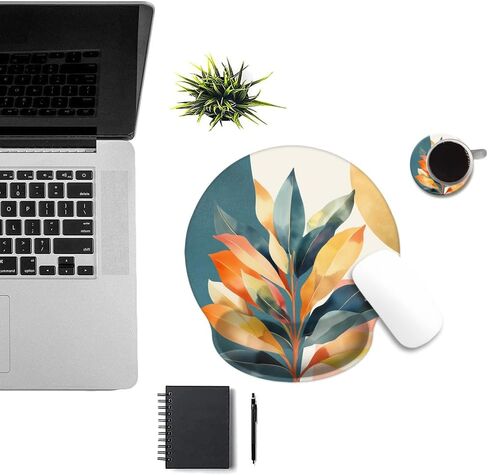 Ergonomic Mouse Pad with Memory Foam Wrist Rest Support Design,Relieve Wrist Pain Mousepad,Non-Slip Base for Laptop,Computer,Office Desk Accessories,Carpal Tunnel,Retro Floral in Kuwait