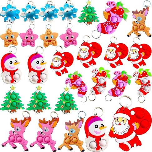 30 Packs Snata Bulk Mini pop Christmas Fidget Gifts for School Holiday Kids Party Favors and Classroom Students Prizes in Saudi Arabia