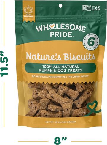 Wholesome Pride Nature's Biscuits Mini Dog Treats, Pumpkin in Saudi Arabia