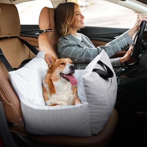 YITAHOME Dog Car Seat for Small Dogs Up to 20lbs, Soft Car Travel Dog Bed with Storage Pocket, Straps, Washable and Detachable, Portable Pet Booster Seats, Black in Saudi Arabia