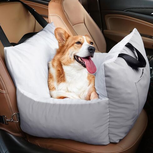 YITAHOME Dog Car Seat for Small Dogs Up to 20lbs, Soft Car Travel Dog Bed with Storage Pocket, Straps, Washable and Detachable, Portable Pet Booster Seats, Black in Saudi Arabia