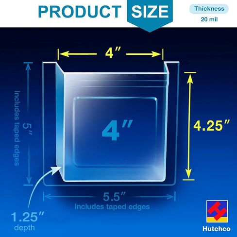 Peel & Stick-On Pocket Literature Holder (25 Pack - 4" Displays) for Marketing & Business Flyers, Cards, Booklets, Pamphlets - Crystal Clear Plastic Brochure Organizer - Strong Adhesive LSE Tape in Saudi Arabia