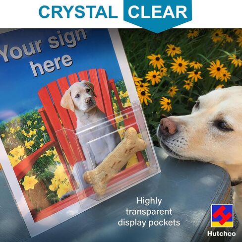 Peel & Stick-On Pocket Literature Holder (25 Pack - 4" Displays) for Marketing & Business Flyers, Cards, Booklets, Pamphlets - Crystal Clear Plastic Brochure Organizer - Strong Adhesive LSE Tape in Saudi Arabia