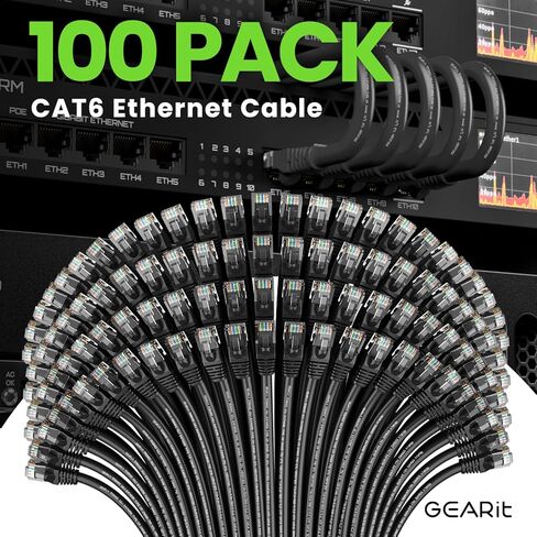 GearIT 50-Pack, Cat 6 Ethernet Cable Cat6 Snagless Patch 2 Feet - Snagless RJ45 Computer LAN Network Cord, White - Compatible with 48 Port Switch POE Rackmount 48port Gigabit in Saudi Arabia