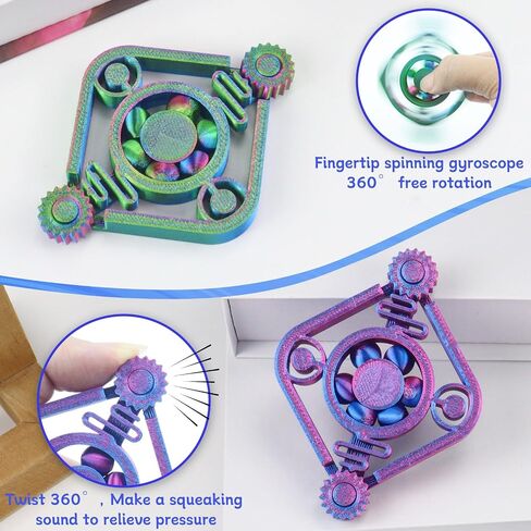 2pc Fidget Spinners for Kids & Adults, 3D Printed Fidget Spinners Toy ADHD Autism Sensory Stress Relief Toys, Office Desk Toy, Birthday Easter Party Favors for Kids Desktop Deco Souvenir Gift in Kuwait