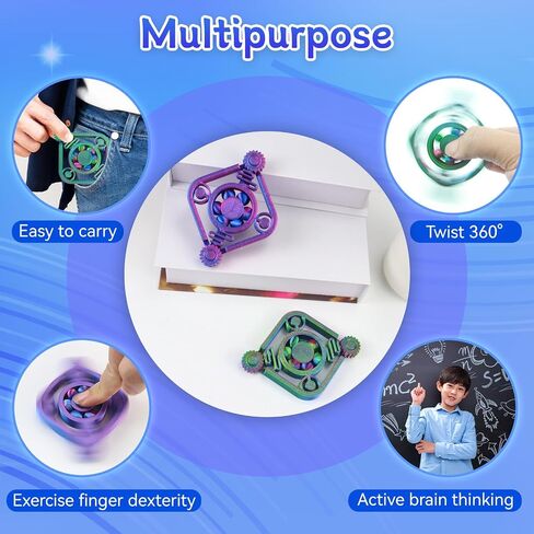 2pc Fidget Spinners for Kids & Adults, 3D Printed Fidget Spinners Toy ADHD Autism Sensory Stress Relief Toys, Office Desk Toy, Birthday Easter Party Favors for Kids Desktop Deco Souvenir Gift in Kuwait