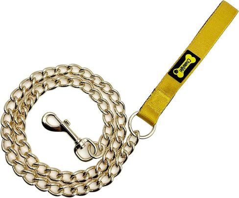 Metal Dog Leash for Small Medium Large Dogs, Chain Link Anti Chew 3.5-4FT Strong Anti Bite Dog Leash Comfortable and Breathable mesh Cushion Handle (Rainbow Color, M) in Saudi Arabia